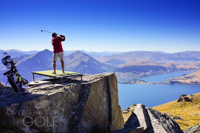 Altitude Golf by Helicopter from Queenstown - A mountain golf hole with a helicopter attached