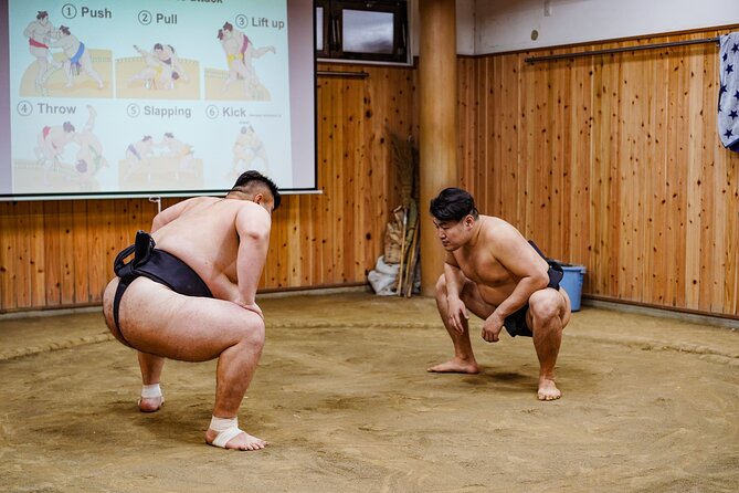 Authentic Sumo Experience in Tokyo: Enter the Sanctuary - Watching practice from the front of the ring