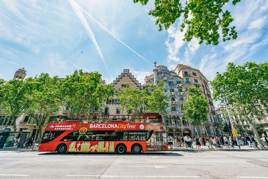 Barcelona Hop-On Hop-Off Bus and FC Barcelona Immersive Tour - The orange West Route from harbor to Camp Nou
