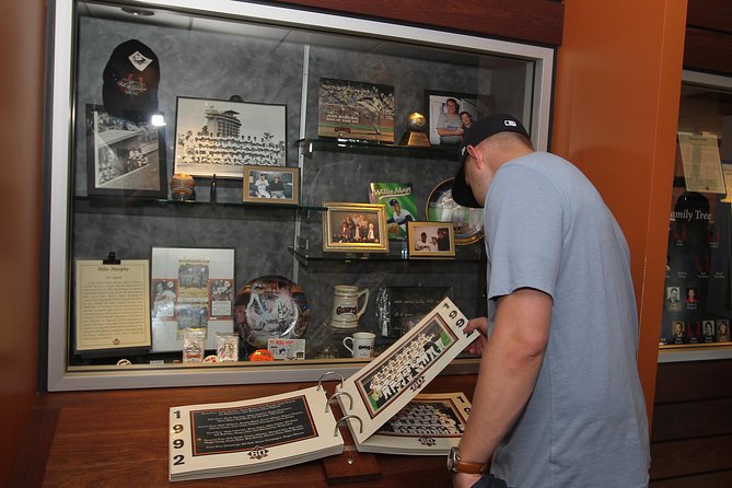 Behind-the-Scenes Ballpark Tour of Oracle Park - The press box and the view across the bay