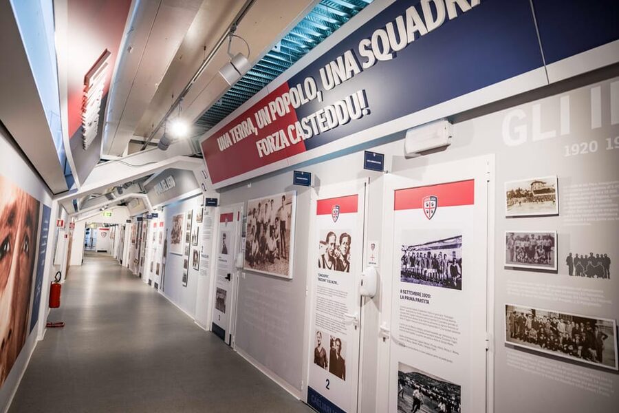 Cagliari Stadium Experience with Sardinian Aperitif - Inside the museum, from 1920 to the modern club