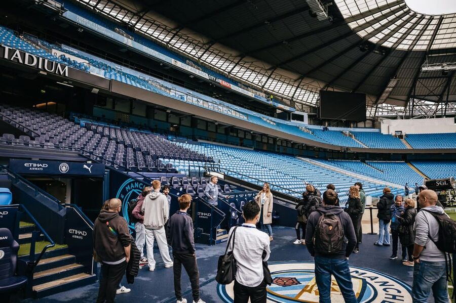 Etihad Stadium: The Manchester City Stadium Tour - The dugouts and Pep’s-eye view