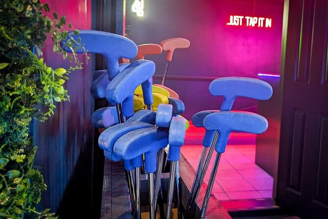 Indoor Illuminated 9 Hole Golf in Matlock Bath Peak District - Playing each of the nine holes