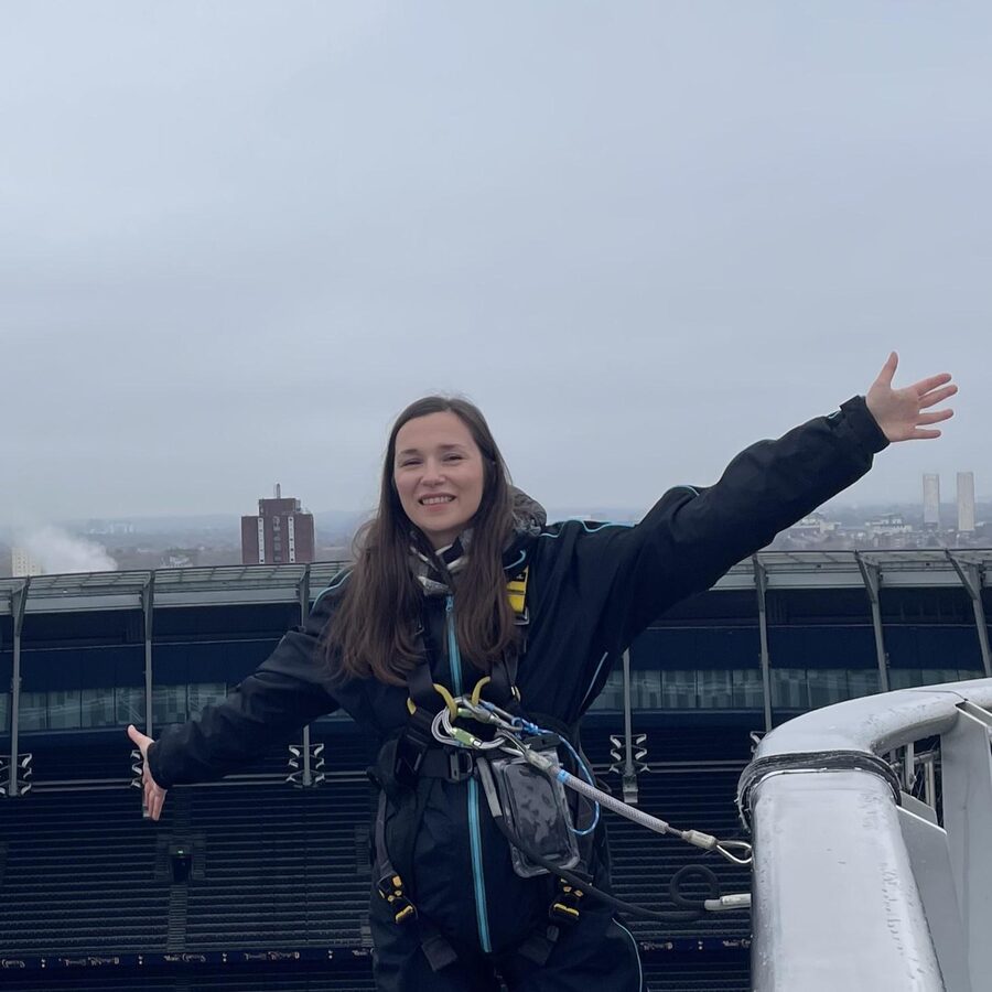 London: Tottenham Hotspur Stadium Skywalk Experience - Suiting up at Dare Skywalk Basecamp