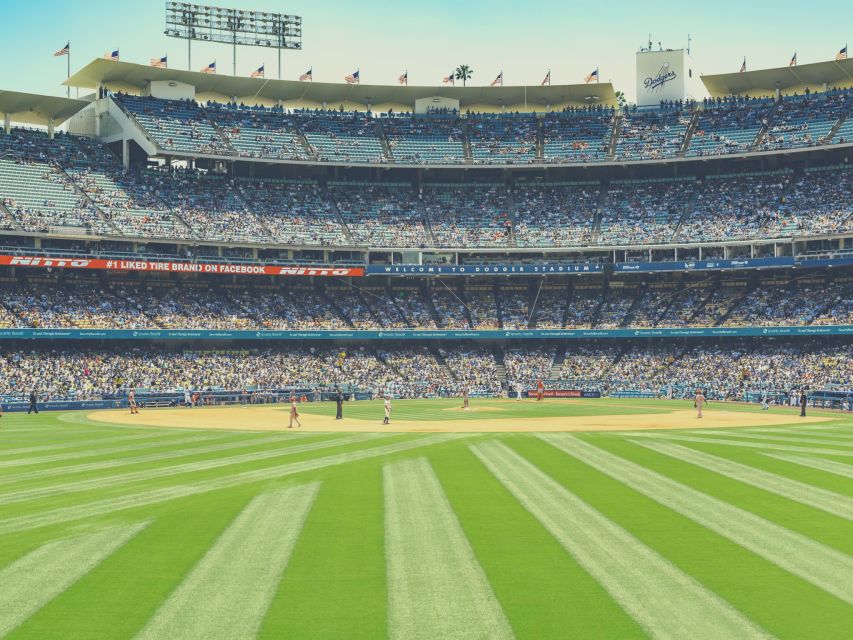 Los Angeles: LA Dodgers MLB Game Ticket at Dodger Stadium - The palm trees, mountains, and downtown views