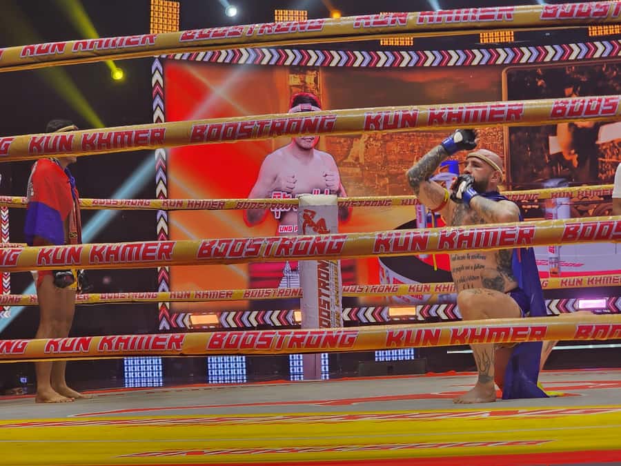 Phnom Penh:Kun Khmer Kickboxing Match at National TV Stadium - Meeting the fighters after the final bout