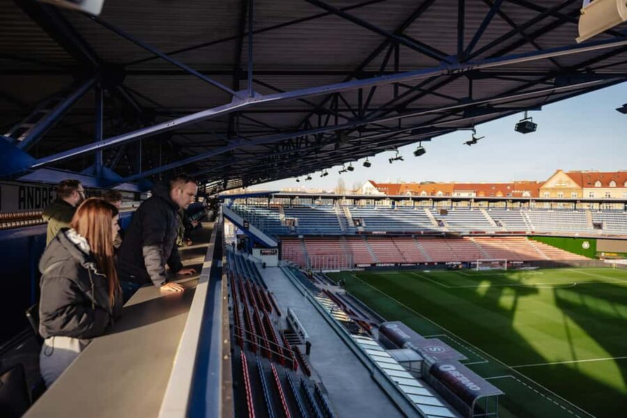 Prague: AC Sparta Praha Stadium Tour - The press center and the coach’s seat