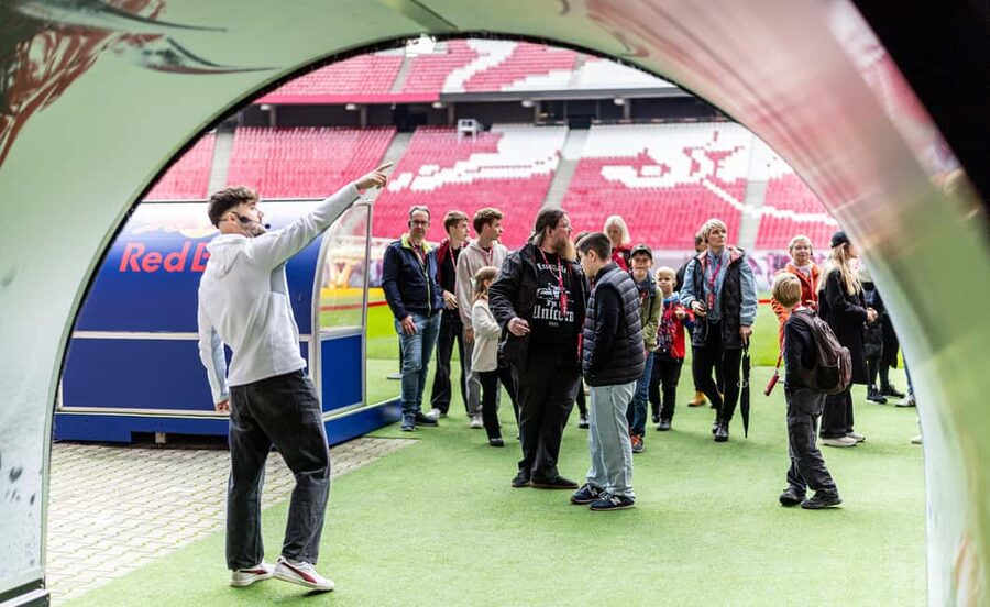 Red Bull Arena Leipzig: Stadium Access & Guided Walking Tour - Red Bull Arena@Night: lights, screens, and technical detail