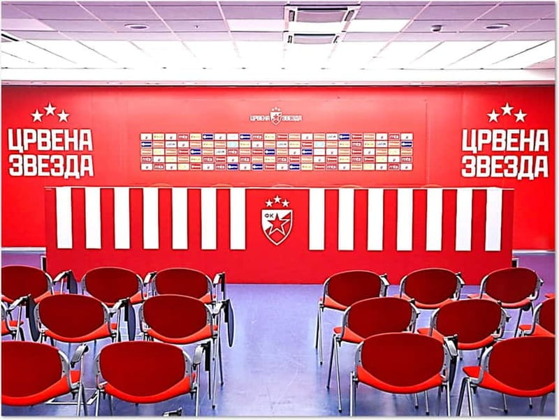 Red Star Football Club Stadium Tour Ticket - Taking a turn in the Media Center