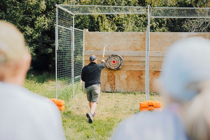 Ridgeway Disk Golf Robot Shooting Axe Throw - Why Ridgeway Play works for a group day