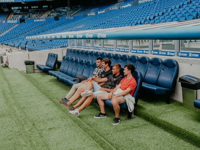 San Sebastian: Real Sociedad Stadium Guided Interactive - Starting at Gate 0 beside the REAL SOCIEDAD letters