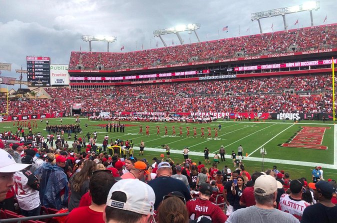 Tampa Bay Buccaneers Football Game at Raymond James Stadium - The pirate ship, crowd, and matchday entertainment