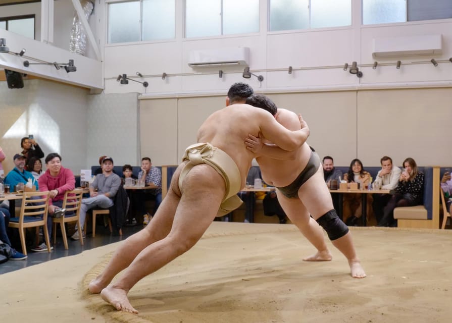 Tokyo: Challenge Sumo Wrestlers and Enjoy Meal - Seeing sumo up close in a small Tokyo setting