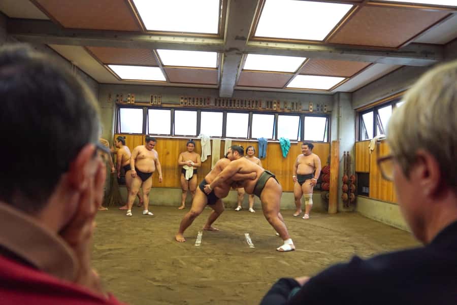 Tokyo: Sumo Morning Practice Tour in Ryogoku and Photo Shoot - Inside the stable: quiet observation on tatami