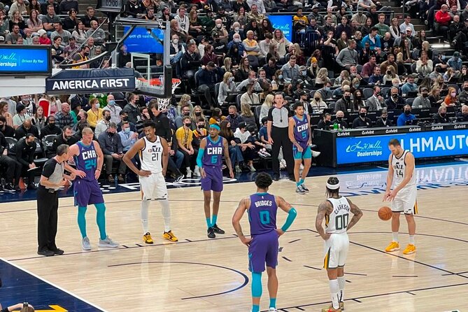 Utah Jazz Basketball Game Ticket at Delta Center - The Crowd, Halftime, and Fan Activities