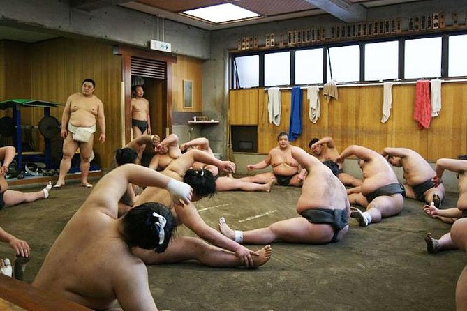 Watch Sumo Morning Practice at Stable in Tokyo - Sitting on the floor is the real test